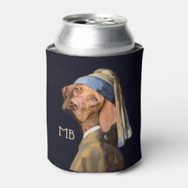 Funny Dog Girl mit Pearl Earring Vermeer Parody Dosenkühler