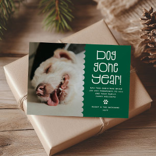 Funny 'Dog Gone Year' Pet Foto Feiertagskarte