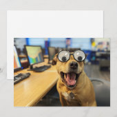 Funny Dog Googly Eyes, farbenfrohe, fröhliche Foto Dankeskarte (Vorne/Hinten)