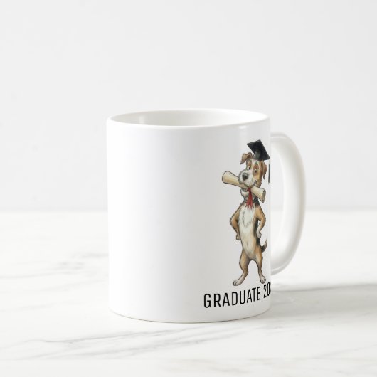 Funny dog Graduation Personalized Kaffeetasse (VorderseiteRechts)