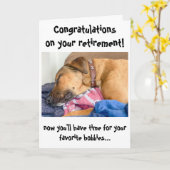 Funny Dog Gratulation zur Rentenkarte Karte (Gelbe Blume)