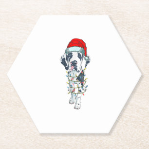 Funny Dog Great Dane Weihnachtsfeier Weihnachtsman Untersetzer