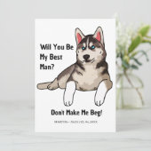 Funny Dog Gromsmen Vorschlag Werden Sie mein Bräut Einladung (Stehend Vorderseite)