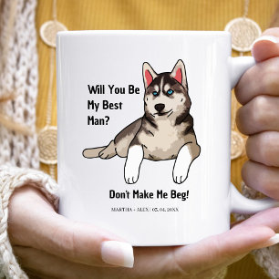 Funny Dog Gromsmen Vorschlag Werden Sie mein Bräut Kaffeetasse