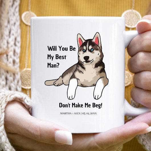 Funny Dog Gromsmen Vorschlag Werden Sie mein Bräut Kaffeetasse