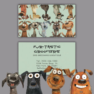 Funny Dog Groomer Boutique Qr Code Visitenkarte