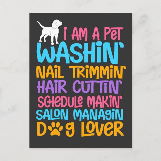 Funny Dog Groomer Quote Pet Witty Puppy Grooming Postkarte (Vorderseite)