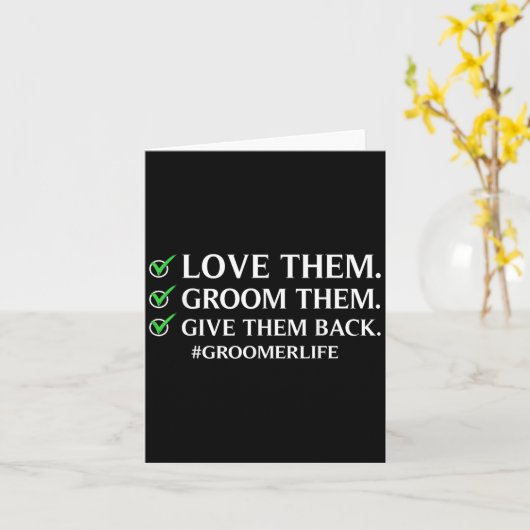 Funny Dog Grooming Art für Männer Frauen Pet Groom Karte (Gelbe Blume)