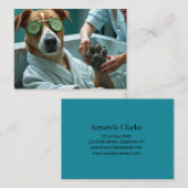 Funny Dog Grooming Design Spa Style Visitenkarte (Vorne/Hinten)