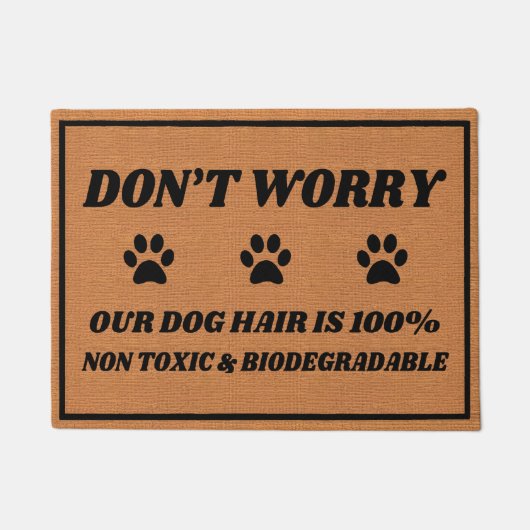 Funny Dog Haar Paw Print Rustikaler Minimalistisch Fußmatte (Vorderseite)