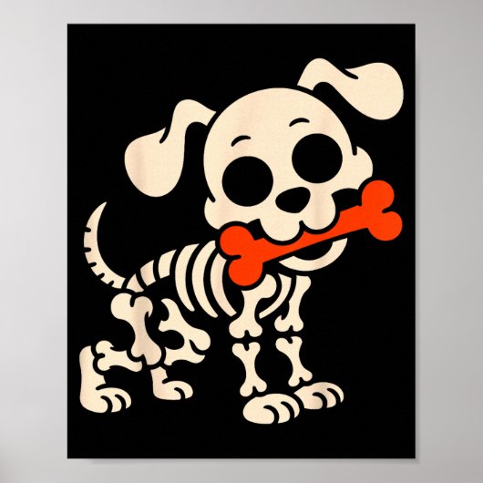 Funny Dog Halloween Skeleton Costume Soky Season Poster (Vorne)