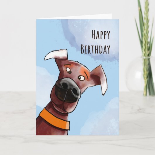 Funny Dog. Happy Birthday. Karte (Vorderseite)