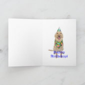 Funny Dog Happy Geburtstag in vier Sprachen Karte (Innenseite)
