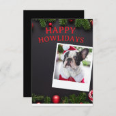 Funny Dog Happy Howlidays Christmas Card Einladung (Vorne/Hinten)