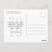 Funny Dog Happy Silvester Foto Postkarte (Rückseite)