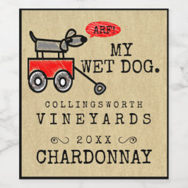 Funny Dog hausgemachte Weinkarte Weinetikett