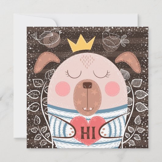 Funny Dog Hello Card Dankeskarte (Vorderseite)