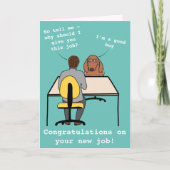 Funny dog Illustration gratuliert dem neuen Job Ca Karte (Vorderseite)
