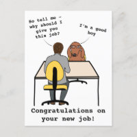Funny dog Illustration gratuliert neuen Job Pos