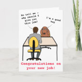 Funny dog Illustration gratuliert neuer Job Karte (Vorderseite)