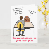 Funny dog Illustration gratuliert neuer Job