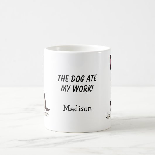 Funny Dog individuelle Name & Text Tasse (Mittel)