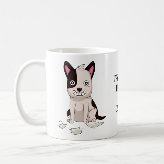 Funny Dog individuelle Name & Text Tasse (Links)