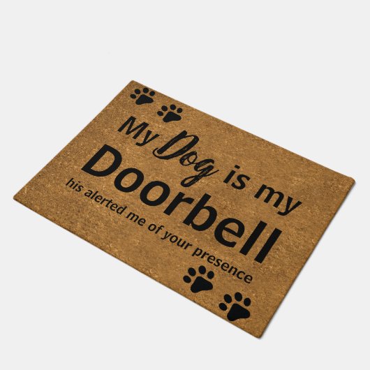 Funny Dog ist mein Doorbell Imitats Coir Fußmatte (Schrägansicht)