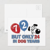 Funny Dog Jahre 72 Jahre alte Designs Postkarte (Vorne/Hinten)