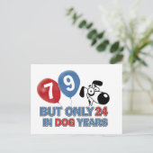 Funny Dog Jahre 79 Jahre alte Designs Postkarte (Stehend Vorderseite)