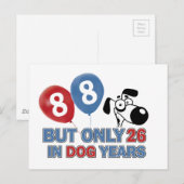 Funny Dog Jahre 88 Jahre alte Designs Postkarte (Vorne/Hinten)
