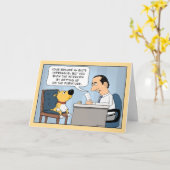 Funny Dog Job Interview Happy Birthday Karte (Gelbe Blume)