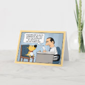 Funny Dog Job Interview Happy Birthday Karte (Vorderseite)