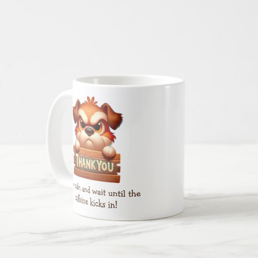 Funny Dog Kaffeepause - Individuelle Tasse (Vorderseite Links)