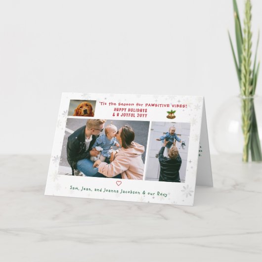 Funny Dog Katze Pawsitive Minimalistisch Elegant 4 Karte (Vorderseite)