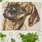 Funny Dog Kitchtuch - Custom Text Geschirrtuch (Gefaltet)