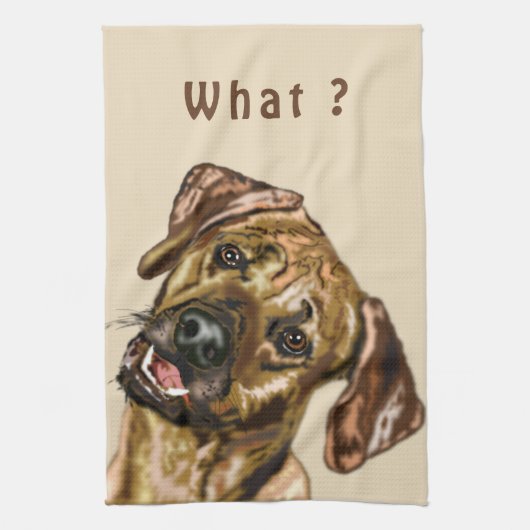 Funny Dog Kitchtuch - Custom Text Geschirrtuch (Vertikal)