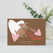 Funny Dog Klasse Valentine Cards Dankeskarte (Stehend Vorderseite)