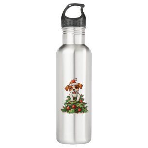 Funny Dog Klettern auf Weihnachten Baumkostüm Edelstahlflasche