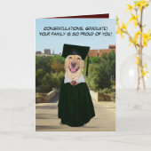 Funny Dog/Labrador Abschluss von Familie Karte (Gelbe Blume)