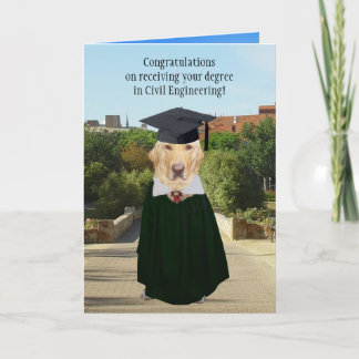 Funny Dog/Labrador Abschluss Zivil Engineer Karte