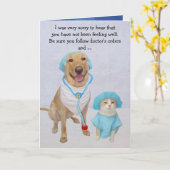 Funny Dog/Labrador & Cat Wohlfühlen Karte (Gelbe Blume)