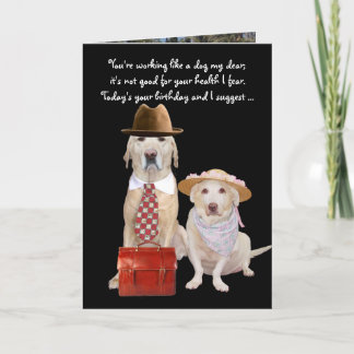 Funny Dog/Labrador Geburtstag für Ehemann Karte