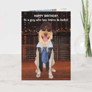 Funny Dog/Labrador Geburtstag für Sohn oder Nephew Karte