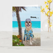 Funny Dog/Labrador Hawaiian Birthday Karte (Gelbe Blume)