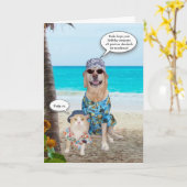 Funny Dog/Labrador Hawaiian Birthday Karte (Gelbe Blume)