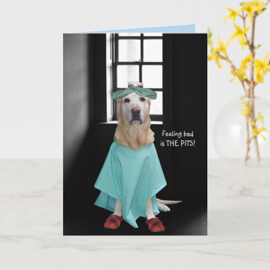 Funny Dog/Labrador wird gut Karte (Gelbe Blume)