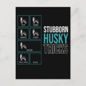 Funny Dog Lazy Puppy Stubborn Husky Postkarte (Vorderseite)