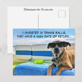 Funny Dog Liebe Tennis Balls Ferienvermietung Postkarte