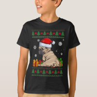 Funny Dog liebt Niedlichen Mops Weihnachtsmannmütz